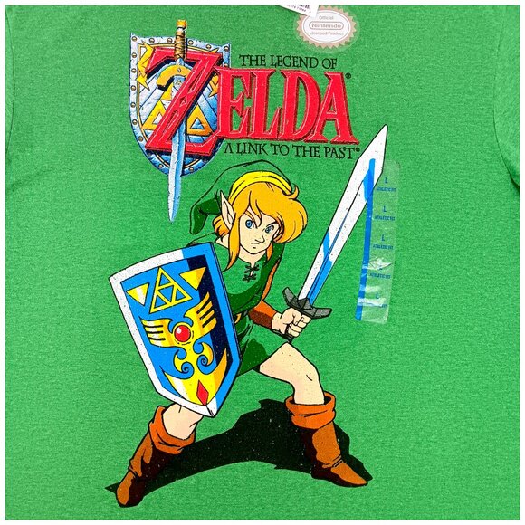 NINTENDO- Zelda- Men's T-shirt with Link Character-- SIZE LARGE--Green- Red - Picture 4 of 10
